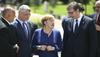реклама   Президенты Косово и Сербии окружают канцлера Германии Ангелу Меркель, которая выступает против изменения границы между двумя странами