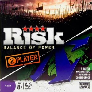RISK: Balance of Power была выпущена в 2008 году как первая официальная игра RISK, разработанная специально для 2 игроков Hasbro Parker Brothers и дизайнером Rob Daviau